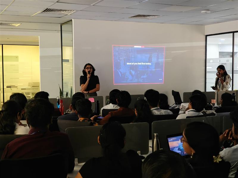 A physician presenting to employees during a workplace health talk